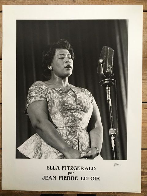 Jean-Pierre Leloir, Poster, embossed, signed, Original poster Ella Fitzgerald, 50's