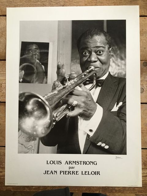 Jean-Pierre Leloir, Poster, embossed, signed, Original poster Louis Armstrong, 1955