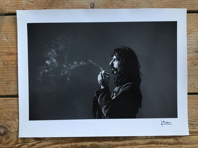 Jean-Pierre Leloir, Original dark-room silver gelatine print, signed, embossed, Frank Zappa, Paris, 1969